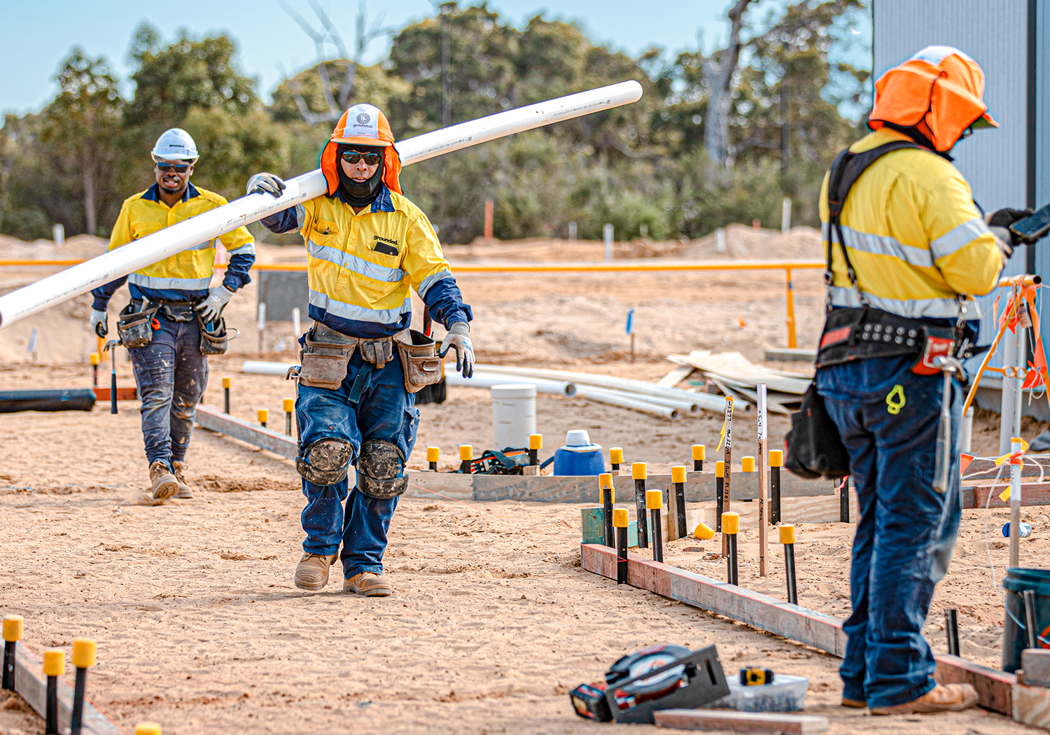 Workers completing ground works